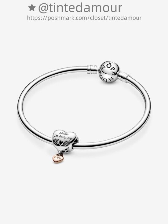 Pandora Love You Mom Heart Charm|Pendant|Two-tone - Picture 4 of 6